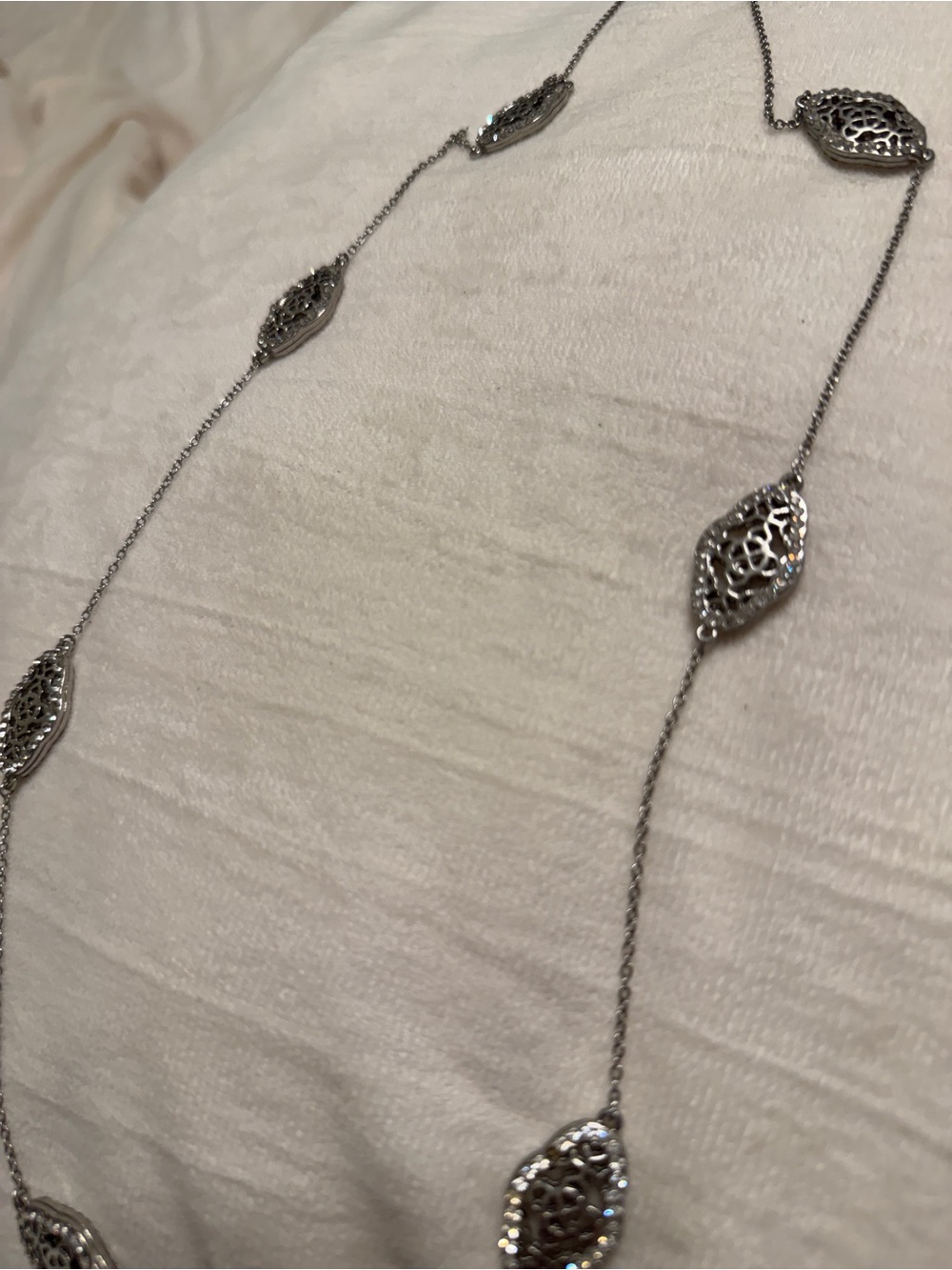 Silver/Crystal Necklace 18 in